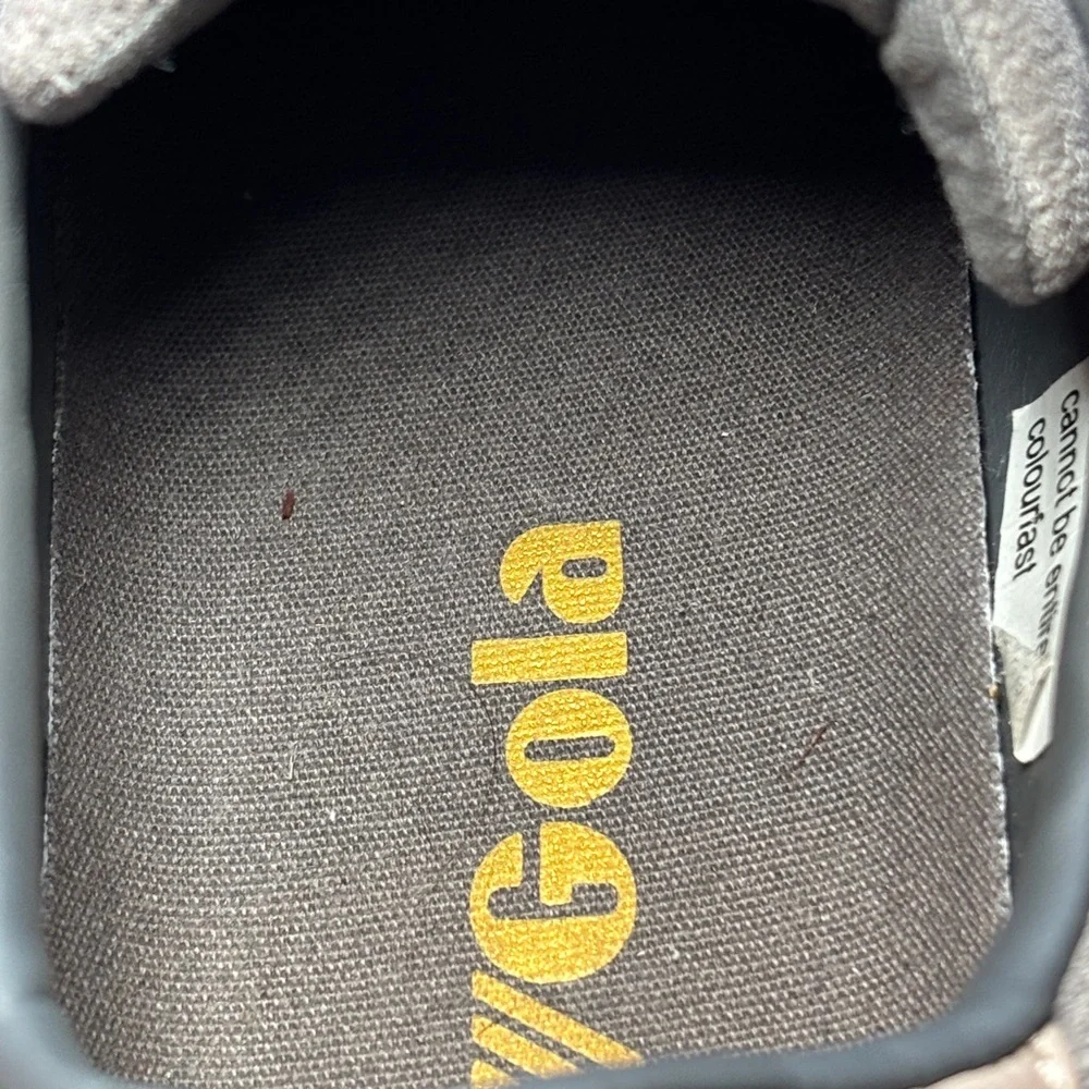 Gola Grandslam Suede Platform Gray and Tan Sneakers 7